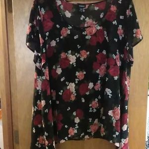 Torrid see through shark hem tunic